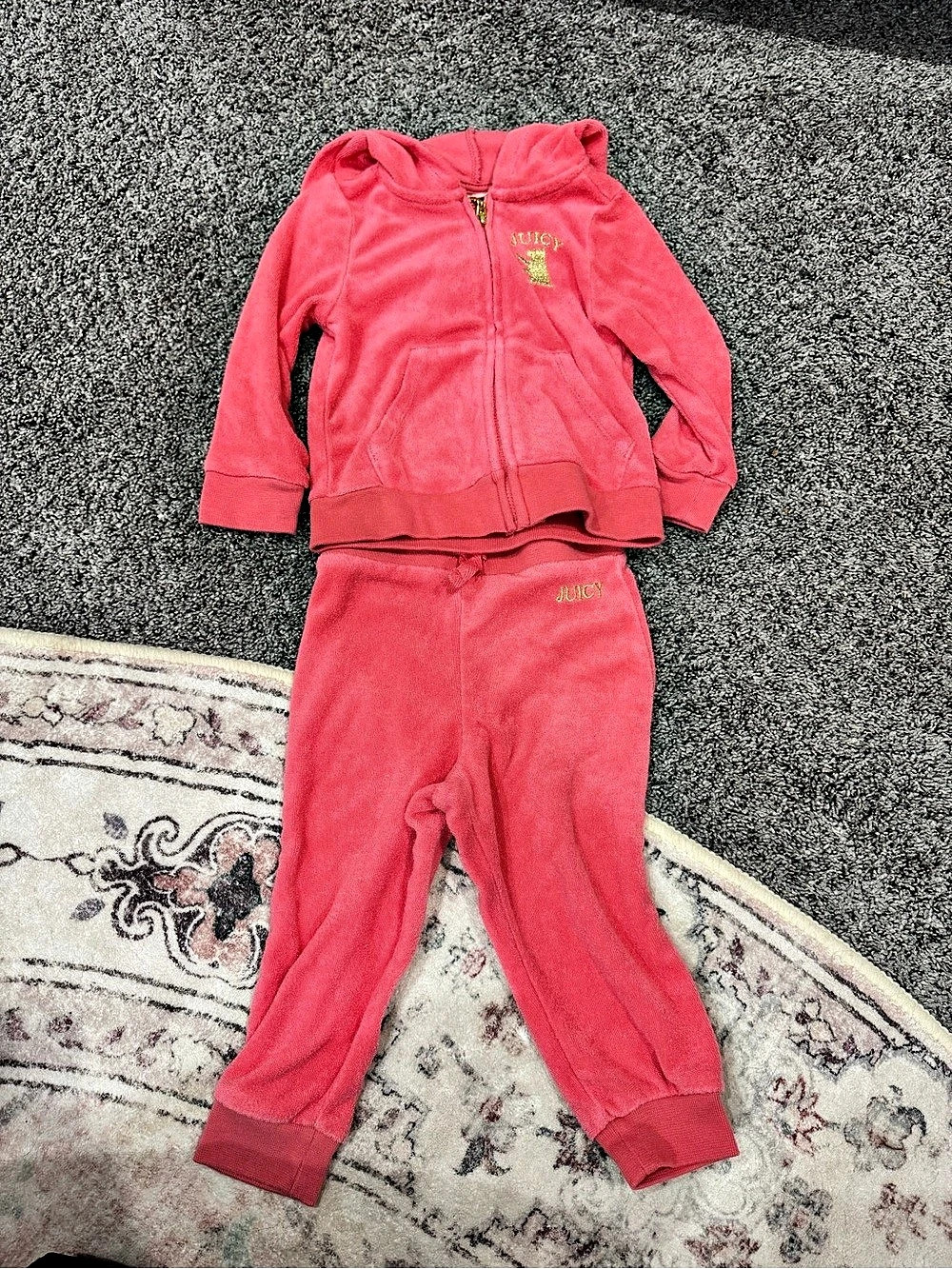 Juicy Couture Baby 12M Pink Velour Track Set